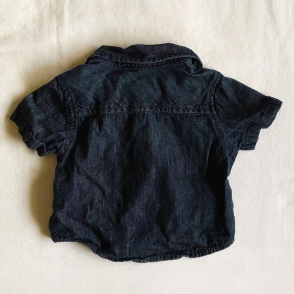 joe fresh denim popover shirt 3-6 months baby boy - Picture 4 of 4